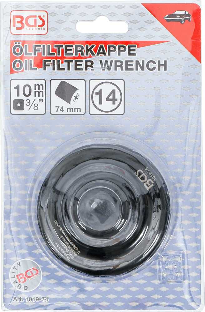 Bgs Technic Tepalo filtro lėkštelė | 14 kampų | Ø 74 mm | Mercedes-Benz, VW (1019-74)