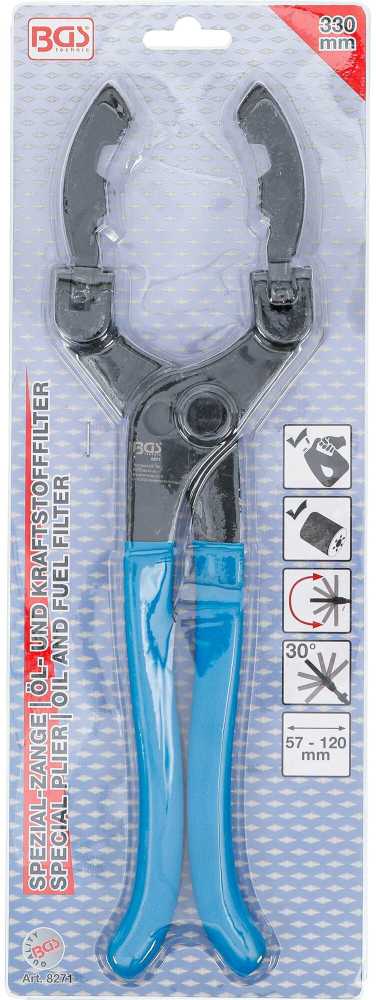 Bgs Technic Tepalo ir kuro filtro raktas su vartomomis žiaunomis (8271)