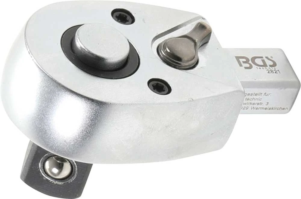 Bgs Technic Terkšlinė reversinė galvutė jėgos raktui | įstatoma 9 x 12 mm | smulkūs dantukai | 12.5 mm (1/2") (2821)
