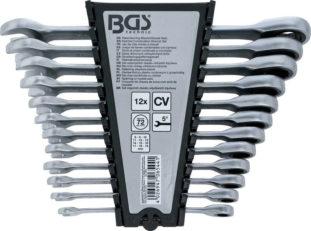 Bgs Technic Terkšlinių raktų rinkinys | 8-19 mm | 12 vnt. (6544)