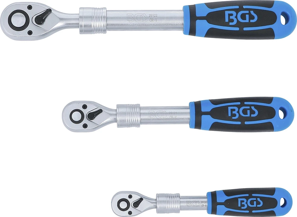 Bgs Technic Terkšlių rinkinys | ištraukiamos | 6,3 mm (1/4") / 10 mm (3/8") / 12,5 mm (1/2") | 3 vnt. (25123)