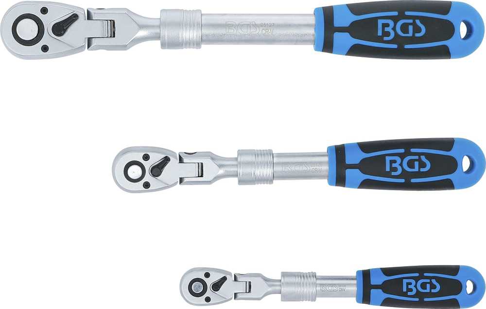 Bgs Technic Terkšlių rinkinys | ištraukiamos šarnyrinės | 6,3 mm (1/4") / 10 mm (3/8") / 12,5 mm (1/2") | 3 vnt. (25128)