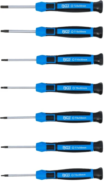 Bgs Technic Tikslių atsuktuvų rinkinys | T-Star (Torx) T6 - T7 - T8 - T9 - T10 - T15 - T20 | 7 vnt. (4880)