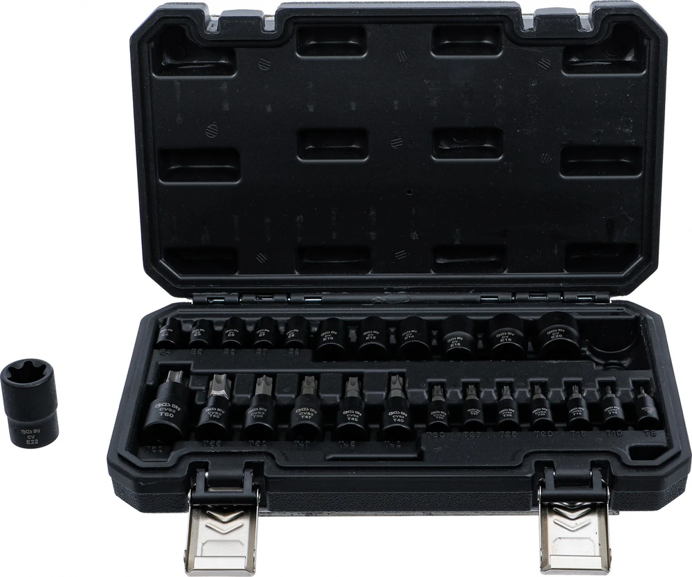 Bgs Technic Torx ir E-Torx galvučių rinkinys | 1/4", 3/8", 1/2" | 25 vnt. (20124)