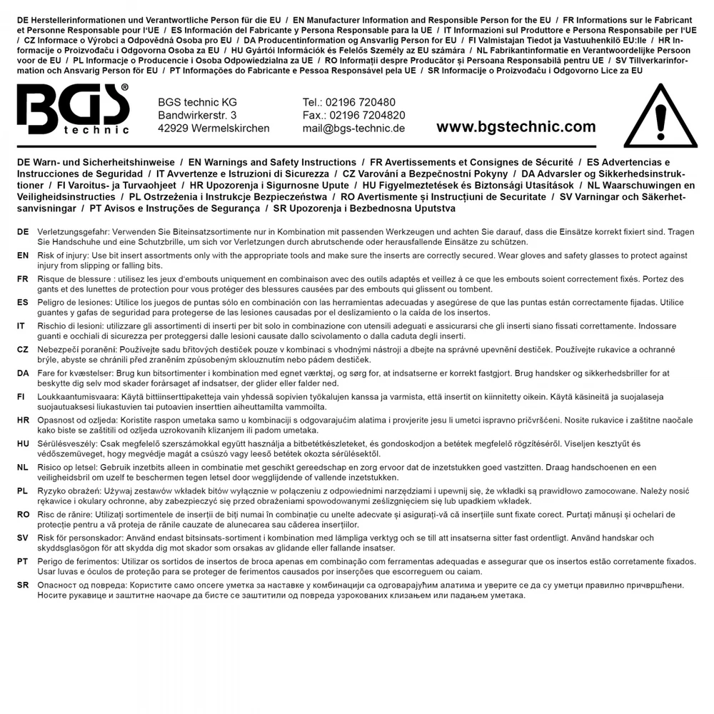 Bgs Technic Torx ir E-Torx galvučių rinkinys | 1/4", 3/8", 1/2" | 25 vnt. (20124)