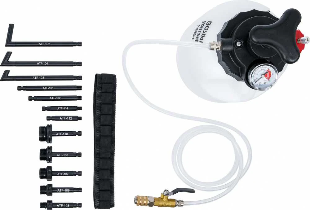 Bgs Technic Transmisijos alyvos pildymo įrankis su rankiniu siurbliu | 3 l | 12 adapterių (74264)