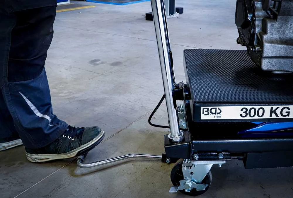 Bgs Technic Transportavimo vežimas / žirklinis keltuvas | hidraulinis | 300 kg (11997)