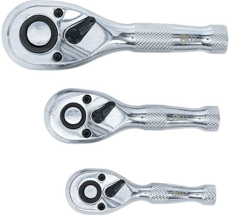Bgs Technic Trumpų terkšlių rinkinys | 6.3 mm (1/4") / 10 mm (3/8") / 12,5 mm (1/2") | 3 vnt. (215)