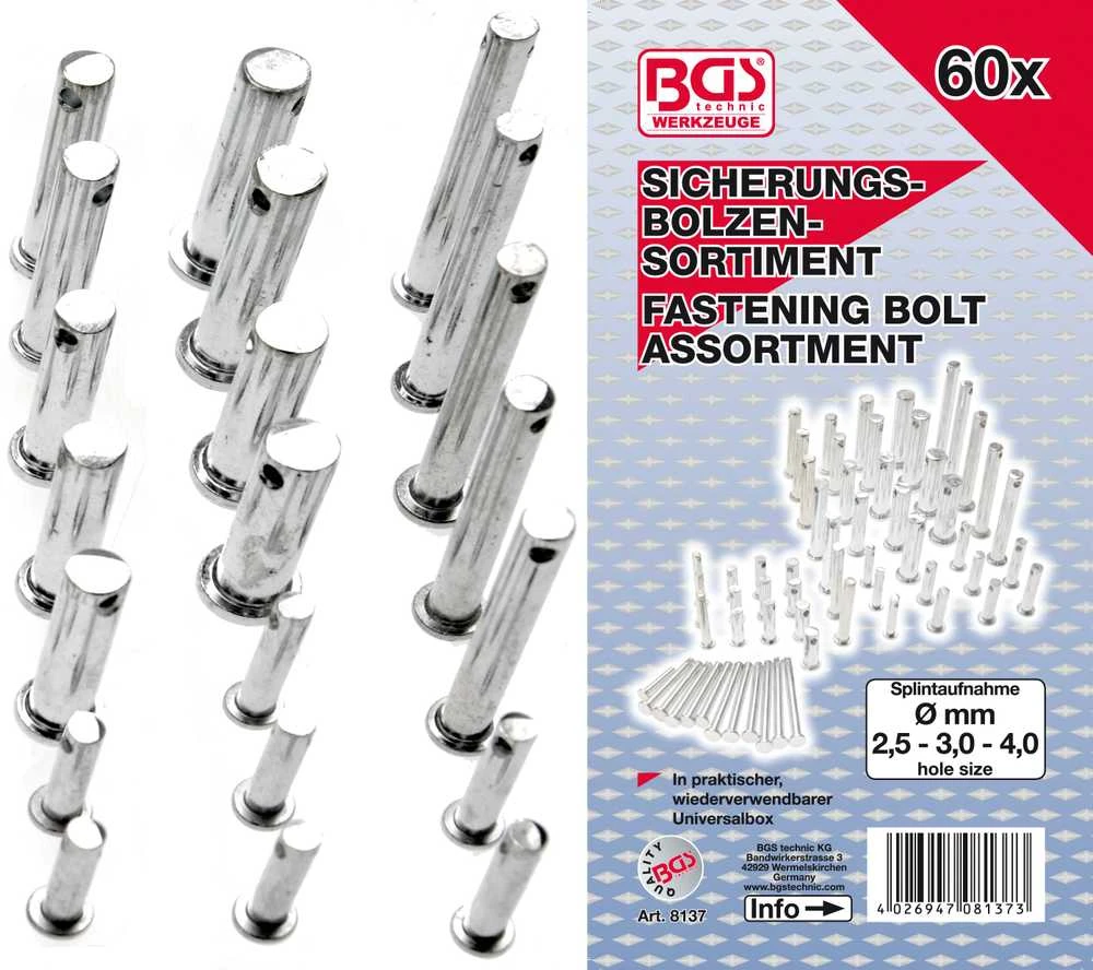 Bgs Technic Tvirtinimo varžtų / sklendžių komplektas | 60 vnt. (8137)