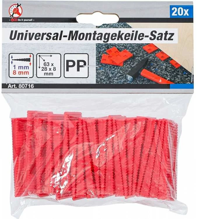 Bgs Technic Universalaus montavimo pleištų rinkinys | Plastikas | 20 vnt. (80716)