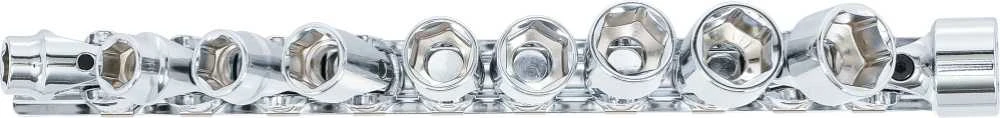 Bgs Technic Universalus galvučių komplektas šarnyrinis, šešiakampis | 10 mm (3/8") | 10 - 19 mm | 10 vnt. (205)