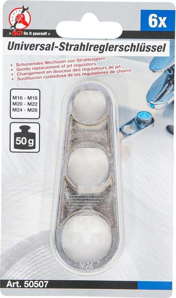 Bgs Technic Universalus raktas maišytuvo antgaliams ir filtrams | M16–M24 sriegiai (50507)