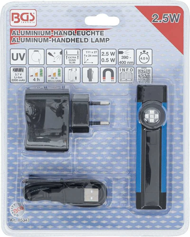 Bgs Technic UV-aliuminė rankinė lempa | 2,5 W (85343)