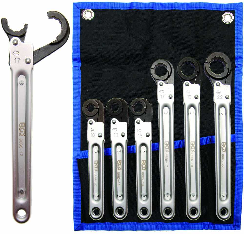 Bgs Technic Terkšlinių raktų vamzdelių jungtims rinkinys BGS | 10–22 mm | 6 vnt. (8665)
