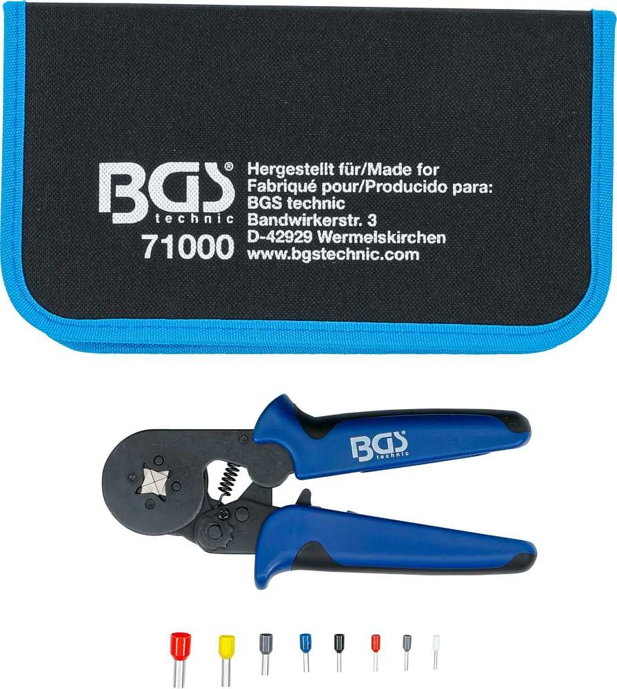 Bgs Technic Užspaudimo replės movoms 0,25–10 mm² | su laidų gnybtų asortimentu 0,5 - 10 mm² (71000B)