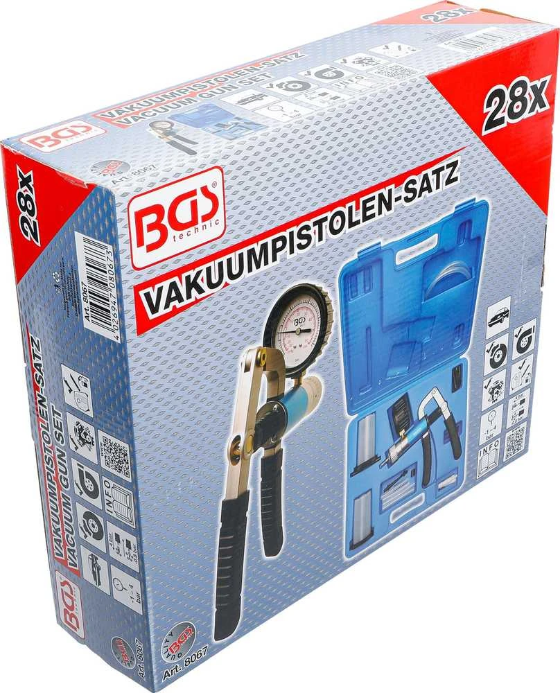 Bgs Technic Vakuuminis stabdžių nuorinimo įrankis su rinkiniu dvigubo veikimo (8067)