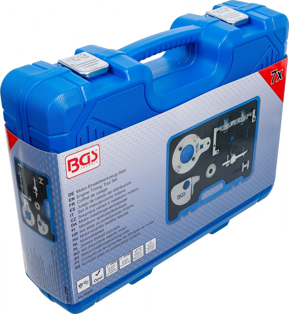 Bgs Technic Variklio fiksavimo įrankių rinkinys | Opel / Vauxhall 1.5 CRDI / 1.5 CDTi / 2.0 CDTi | 7 vnt. | BGS (62508)