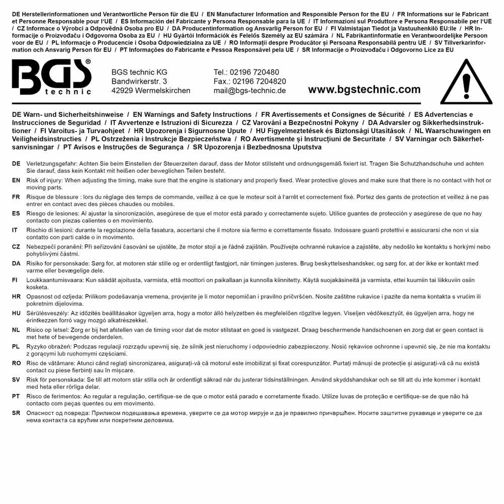 Bgs Technic Variklio fiksavimo rinkinys | VAG / Porsche 6 ir 8 cilindrų varikliams (74605)