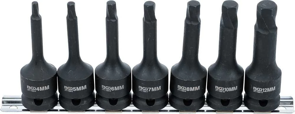 Bgs Technic Varžtų ištraukimo rinkinys | 12,5 mm (1/2") | pažeistam hex šešiakampiui 4 - 12 mm | 7 vnt. (7004) (Pažeista pakuotė)