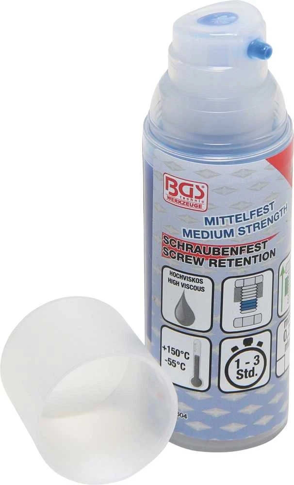 Bgs Technic Varžtų klijai | vidutinio stiprumo | didelis klampumas | 50 g pompa dozatorius (80604)