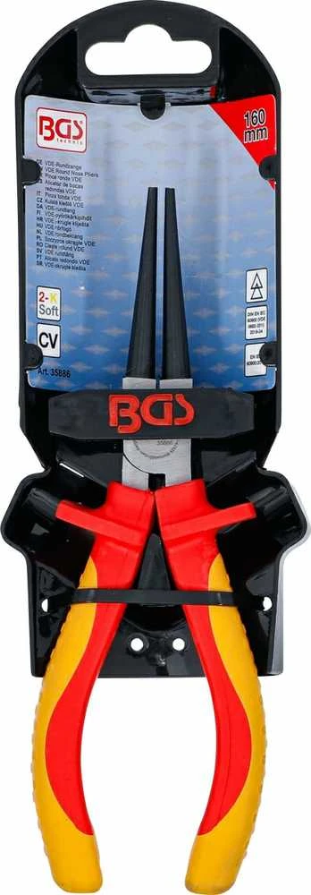 Bgs Technic VDE apvalios nosies replės | 160 mm (35886B)