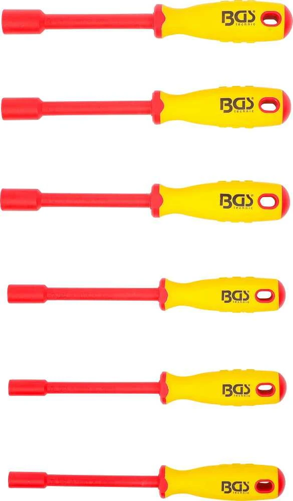 Bgs Technic VDE izoliuotų šešiakampių atsuktuvų rinkinys | su galvute | 5,5–12 mm | 6 vnt. (71095)
