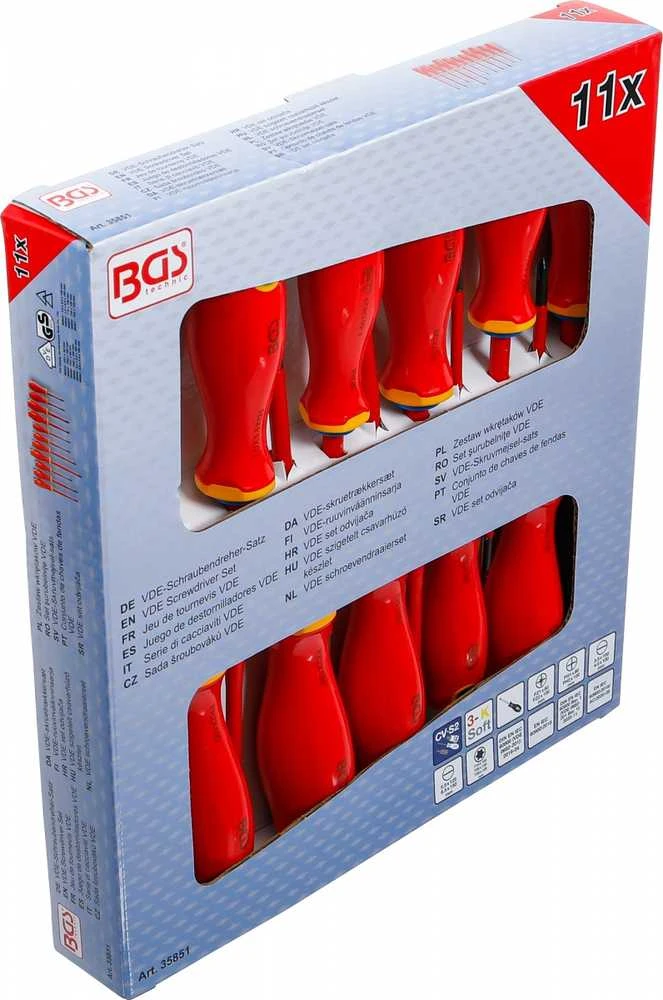 Bgs Technic VDE atsuktuvų rinkinys | ypač plonas antgalis | 11 vnt. (35851)
