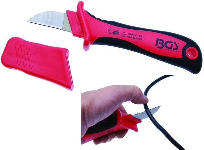 Bgs Technic VDE kabelių peilis su apsauga nuo slydimo (7965)