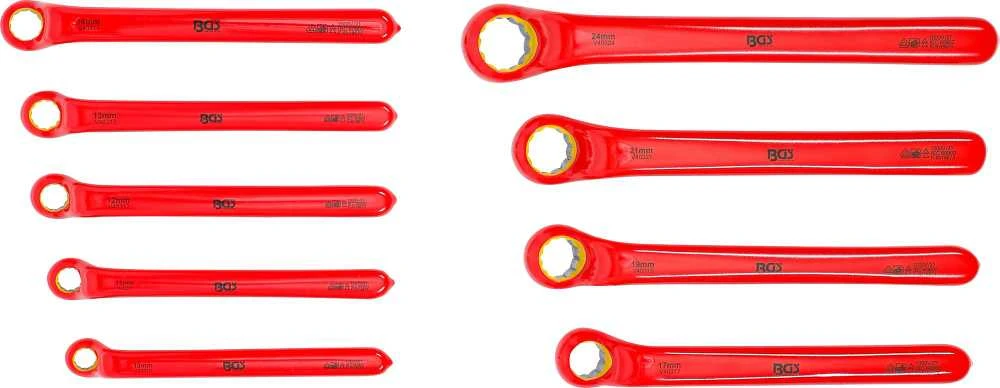 Bgs Technic Profesionalus VDE žiedinių veržliarakčių rinkinys | gilus poslinkis | 10 - 24 mm | 9 vnt. (72035)
