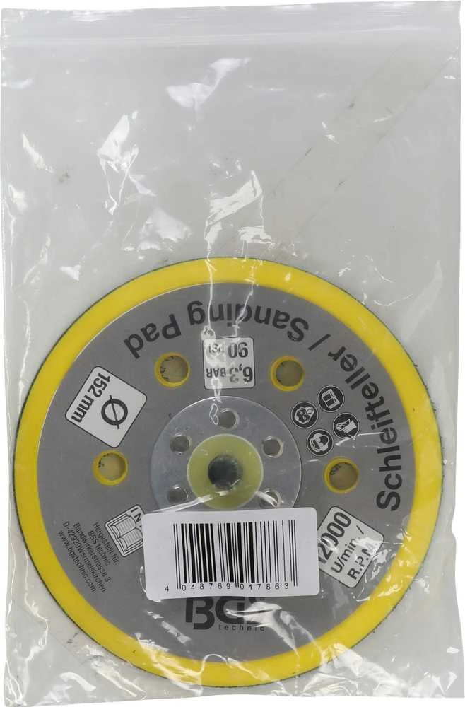 Bgs Technic Velcro padas | su skylėmis | BGS 3290, 8688 | Ø 152 mm (8688-23)