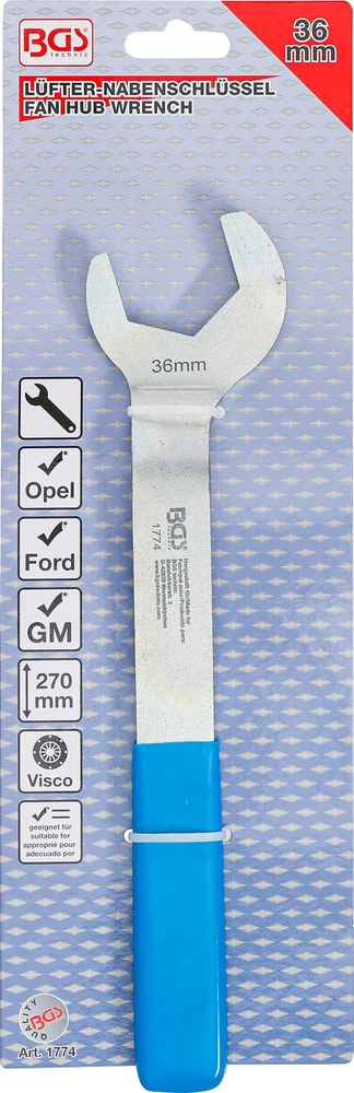 Bgs Technic Ventiliatoriaus stebulės raktas | Ford / Opel / Vauxhall / GM | 36 mm (1774)