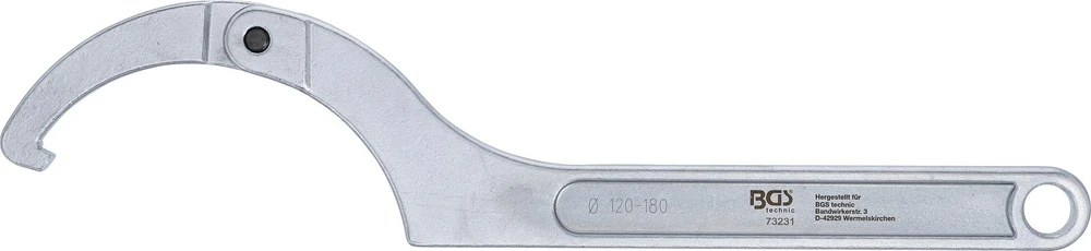 Bgs Technic Veržliaraktis užmetamas reguliuojamas | kablys | 120 - 180 mm (73231)