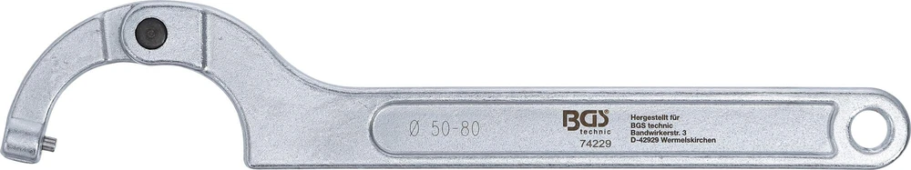 Bgs Technic Veržliaraktis užmetamas reguliuojamas | su antgaliu | 50 - 80 mm (74229)