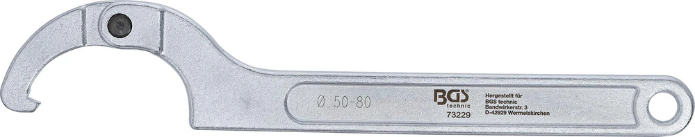 Bgs Technic Veržliaraktis užmetamas reguliuojamas | kablys | 50 - 80 mm (73229)