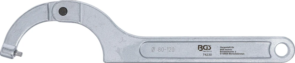 Bgs Technic Veržliaraktis užmetamas reguliuojamas | su antgaliu | 80 - 120 mm (74230)