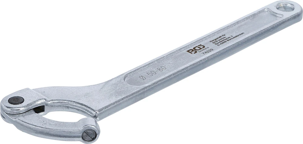 Bgs Technic Veržliaraktis užmetamas reguliuojamas | su antgaliu | 50 - 80 mm (74229)