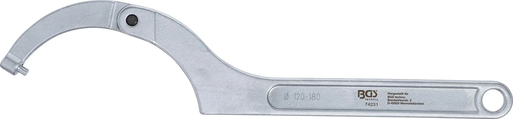 Bgs Technic Veržliaraktis užmetamas reguliuojamas | su antgaliu | 120 - 180 mm (74231)