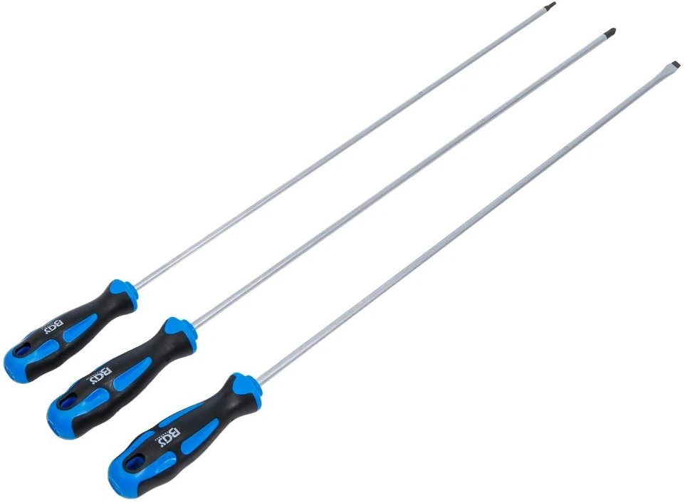 Bgs Technic Ypač ilgų atsuktuvų rinkinys | SL 6 mm / PH2 / Torx T15 | 450 mm | 3 vnt. (74738)