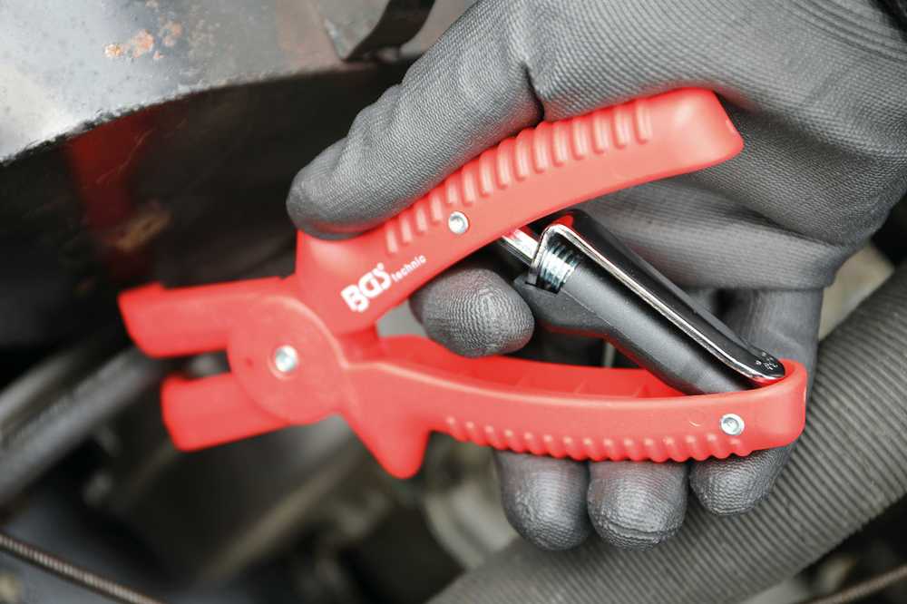 Bgs Technic Žarnų užspaudimo replės lenktos su fiksavimo mechanizmu | 220 mm (9274)