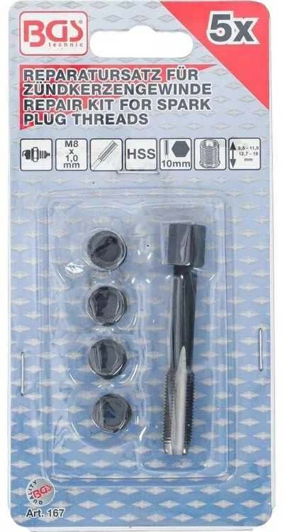 Bgs Technic Žvakės sriegio remonto rinkinys | M8 x 1.0 (167)