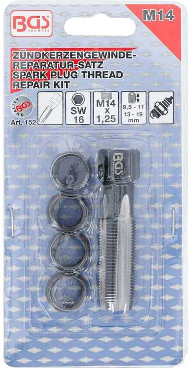 Bgs Technic Žvakės sriegio remonto rinkinys | M14 x 1,25 mm | 5 vnt. (152)