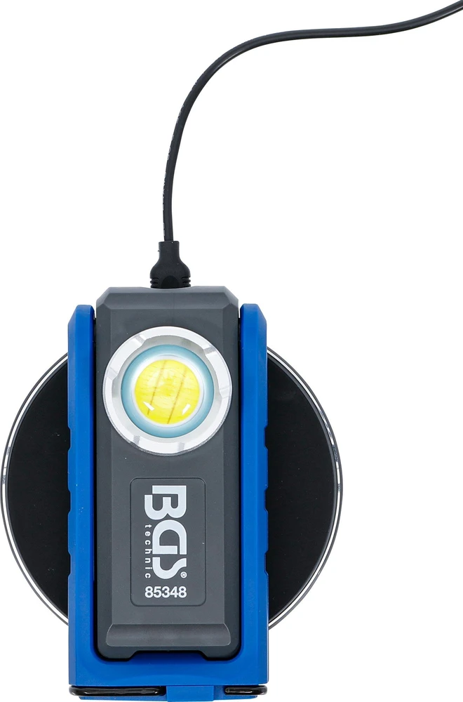 Bgs Technic Akumuliatorinė darbo lempa BGS | 500 lm | su magnetu ir belaidžio įkrovimo padėklu (85348)