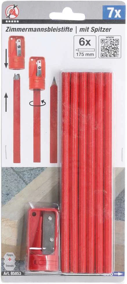 Bgs Technic Dailidės pieštukai | 175 mm | su drožtuku | 7 vnt. (85853)