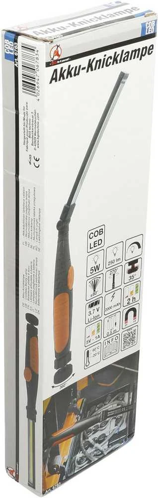 Bgs Technic Darbo lempa akumuliatorinė lanksti | labai plona | COB-LED | 5W (6783)