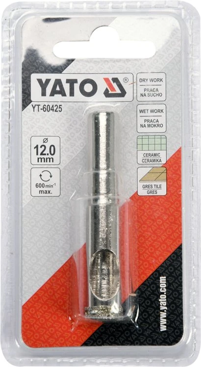 Grąžtas YATO KORONA Z NASYPEM DIAMENTOWYM 12mm
