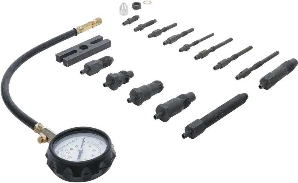Bgs Technic Dyzelinis kompresijos matuoklis su adapteriais (62660)