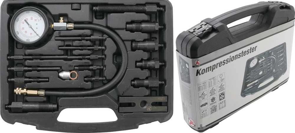 Bgs Technic Dyzelinis kompresijos matuoklis su adapteriais (62660)