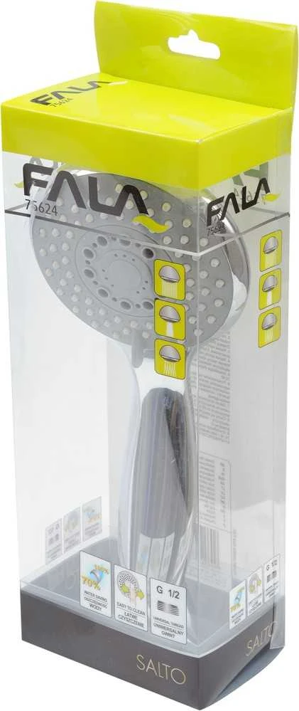 Toya Sa Poland Dušo galvutė 3-jų funkcijų, chromuota, "Salto chrom" (75624)