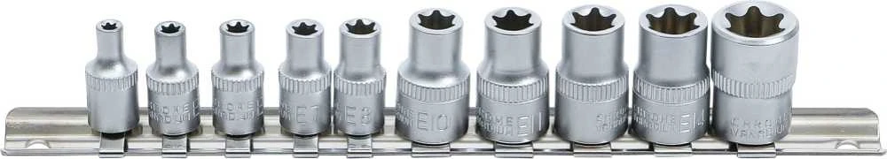 Bgs Technic Galvučių rinkinys E-Tipas | 6,3 mm (1/4") / 10 mm (3/8") | E4 - E16 | 10 vnt. (9548)