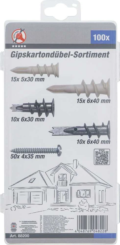 Bgs Technic Gipso plokščių kaiščių asortimentas | 100 vnt. (88200)